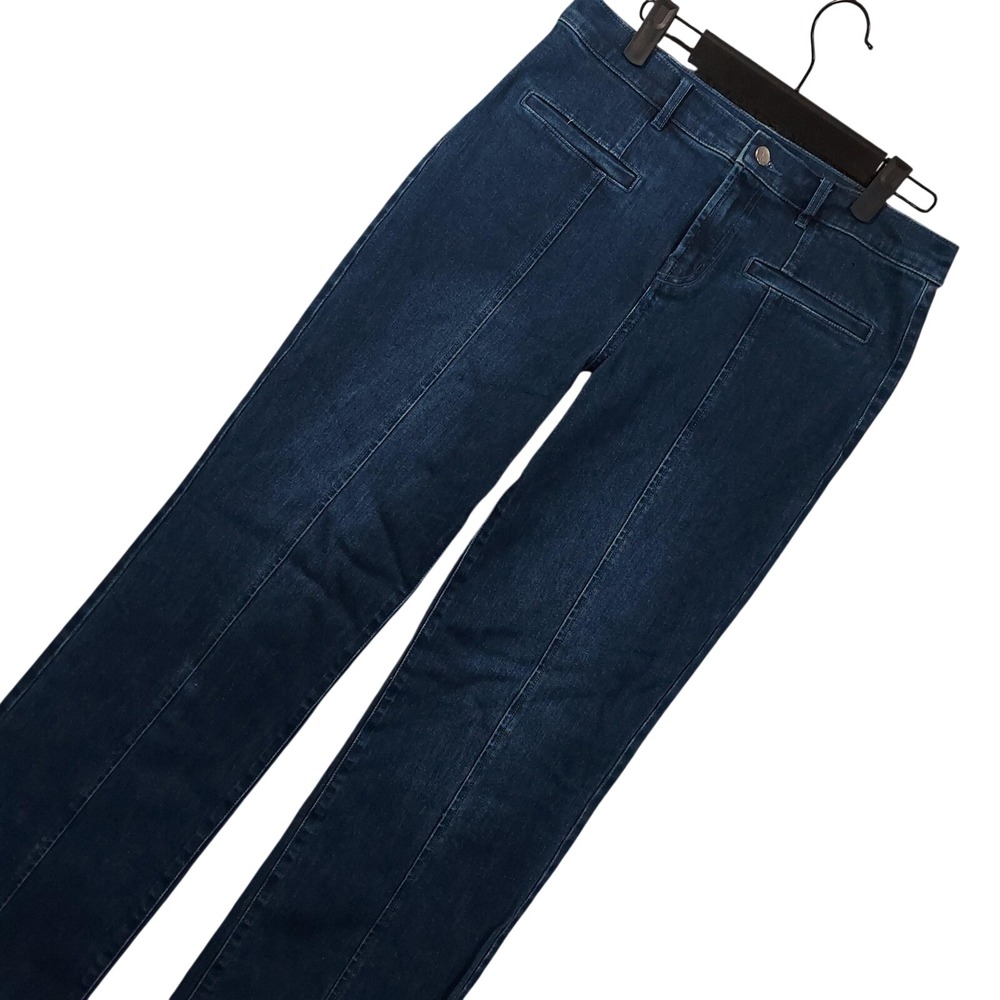 J. McLaughlin High Rise Straight Jeans Womens 8 Blue Medium Wash Stretch Denim‎